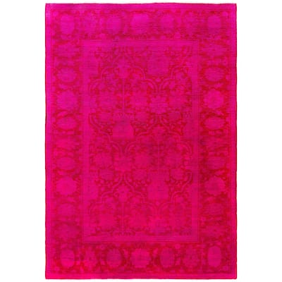Overdyed One-of-a-Kind Hand-Knotted Area Rug - Pink - 4' 1" x 5' 10"