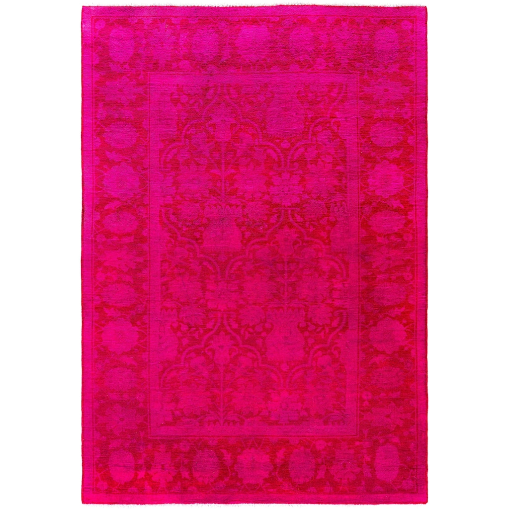 Overdyed One-of-a-Kind Hand-Knotted Area Rug - Pink - 4' 1" x 5' 10"