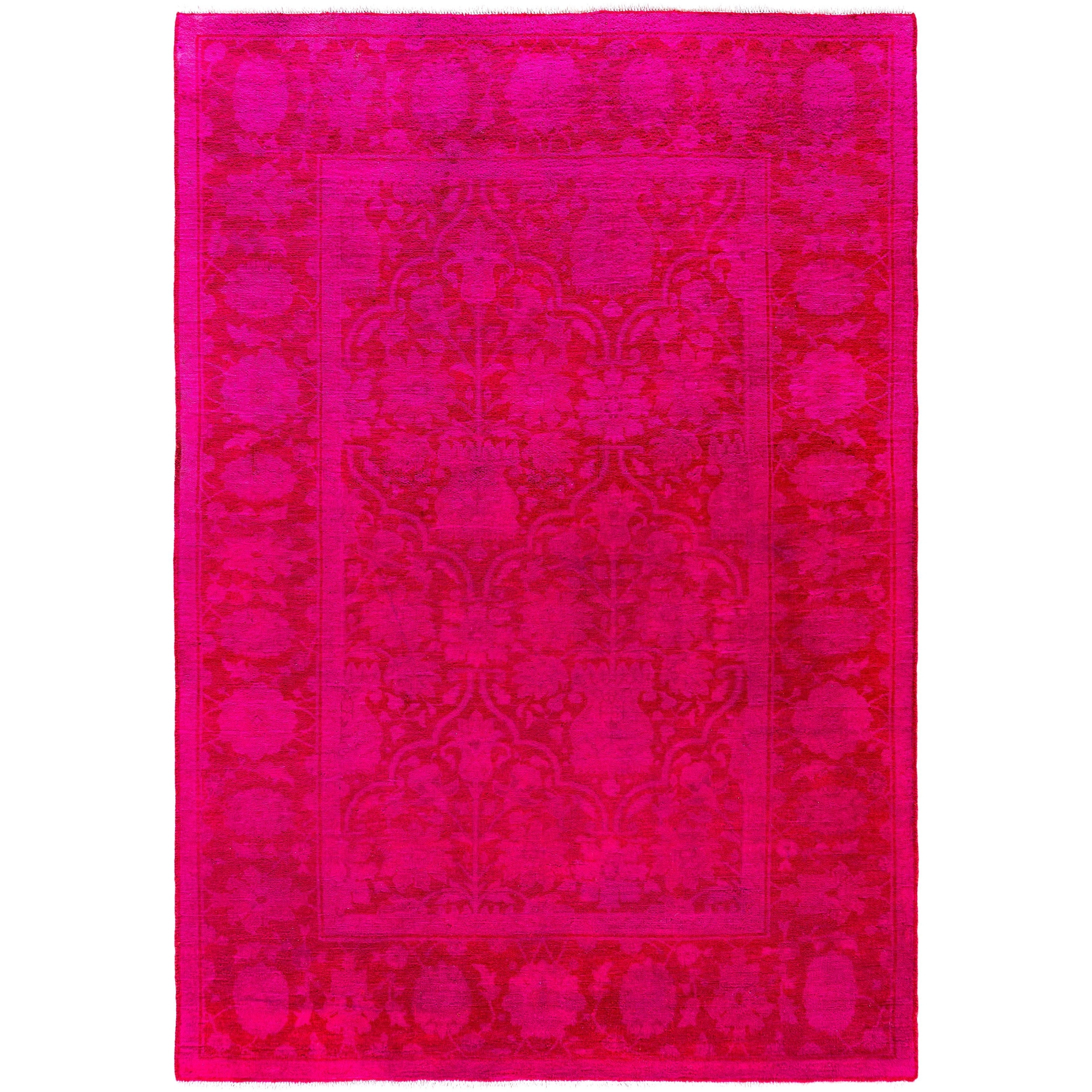Overdyed One-of-a-Kind Hand-Knotted Area Rug - Pink - 4' 1" x 5' 10"