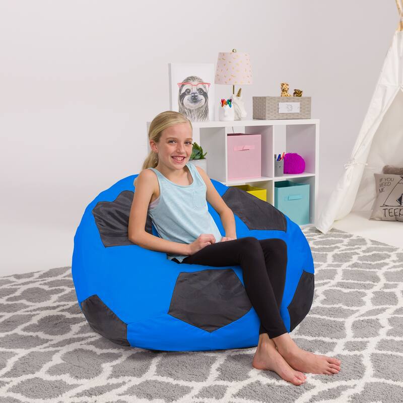 Kids Bean Bag Chair Cover Stuffed Animal Storage or Toy Organizer
