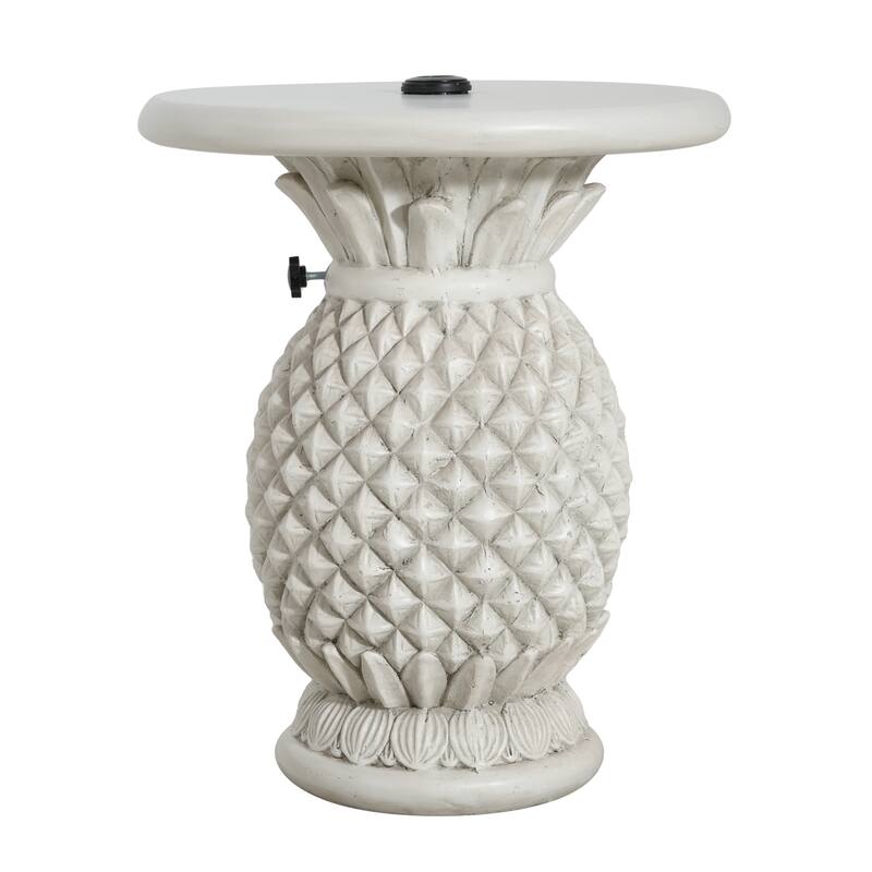 Christopher Knight Home - Lillian Classic Outdoor MGO Side Table Umbrella Base with Pineapple Design