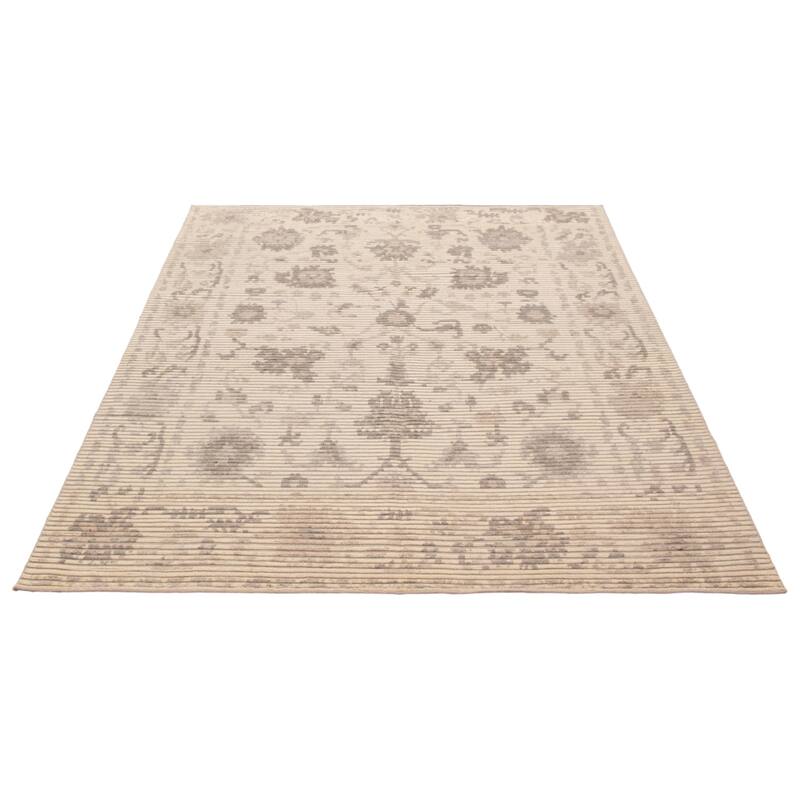 ECARPETGALLERY Hand-knotted Tangier Cream Wool Rug - 7'10 x 9'10