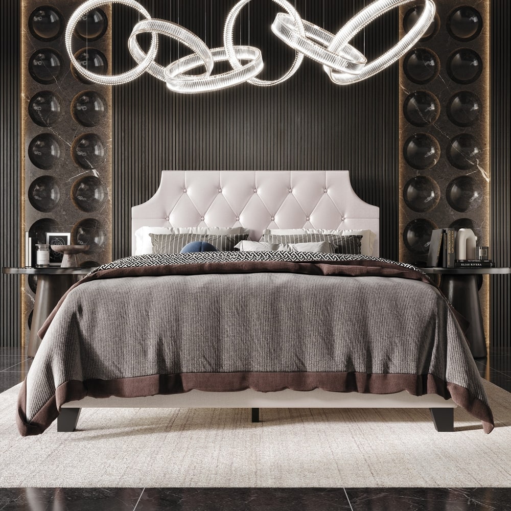 Clayfell Mexico Tufted Upholstered Platform Bed