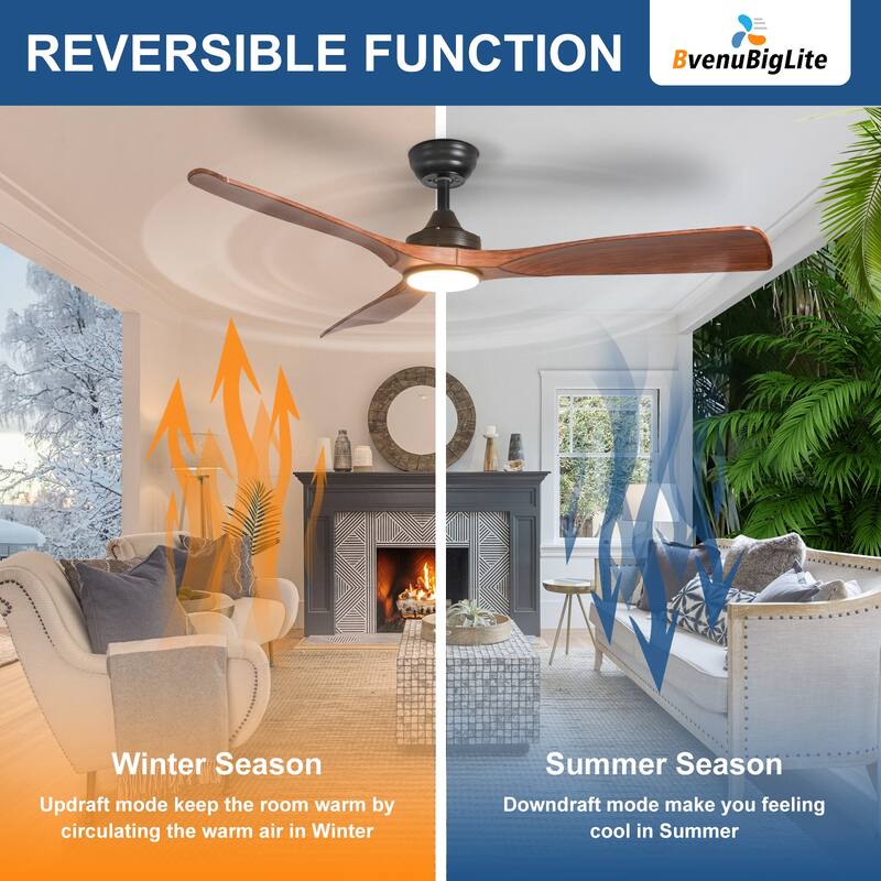 52 in. Indoor/Outdoor Dimmable Ceiling Fan With Light for Patios, Modern Noiseless Ceiling Fan with Remote APP Control