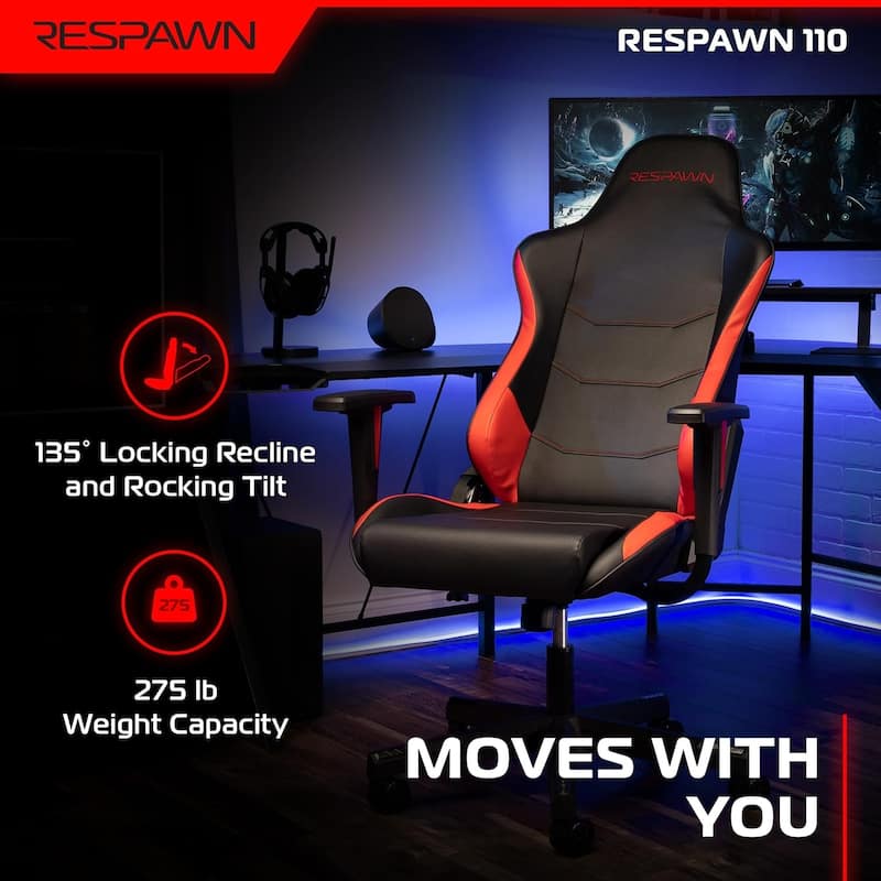 RESPAWN 110 Ergonomic Gaming Chair - Racing Style High Back PC Computer Desk Office Chair