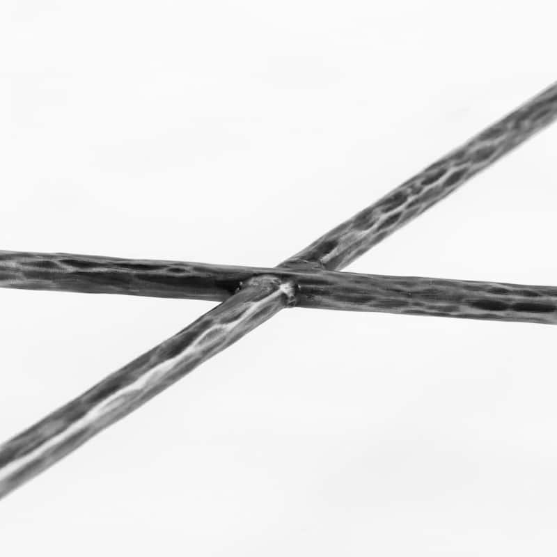 247 Shop At Home Lalia Modern Hammered Metal 2-Piece X-Brace Coffee Table Set