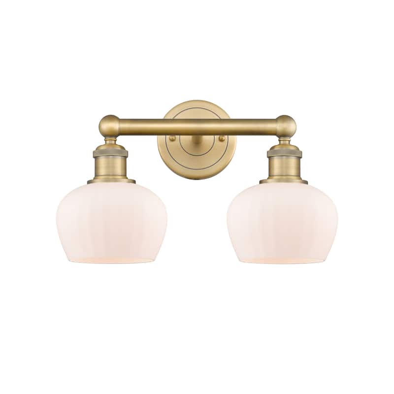 Innovations Lighting 616-2W-10-16 Fenton Vanity Fenton 2 Light 16" - Brushed Brass / Matte White