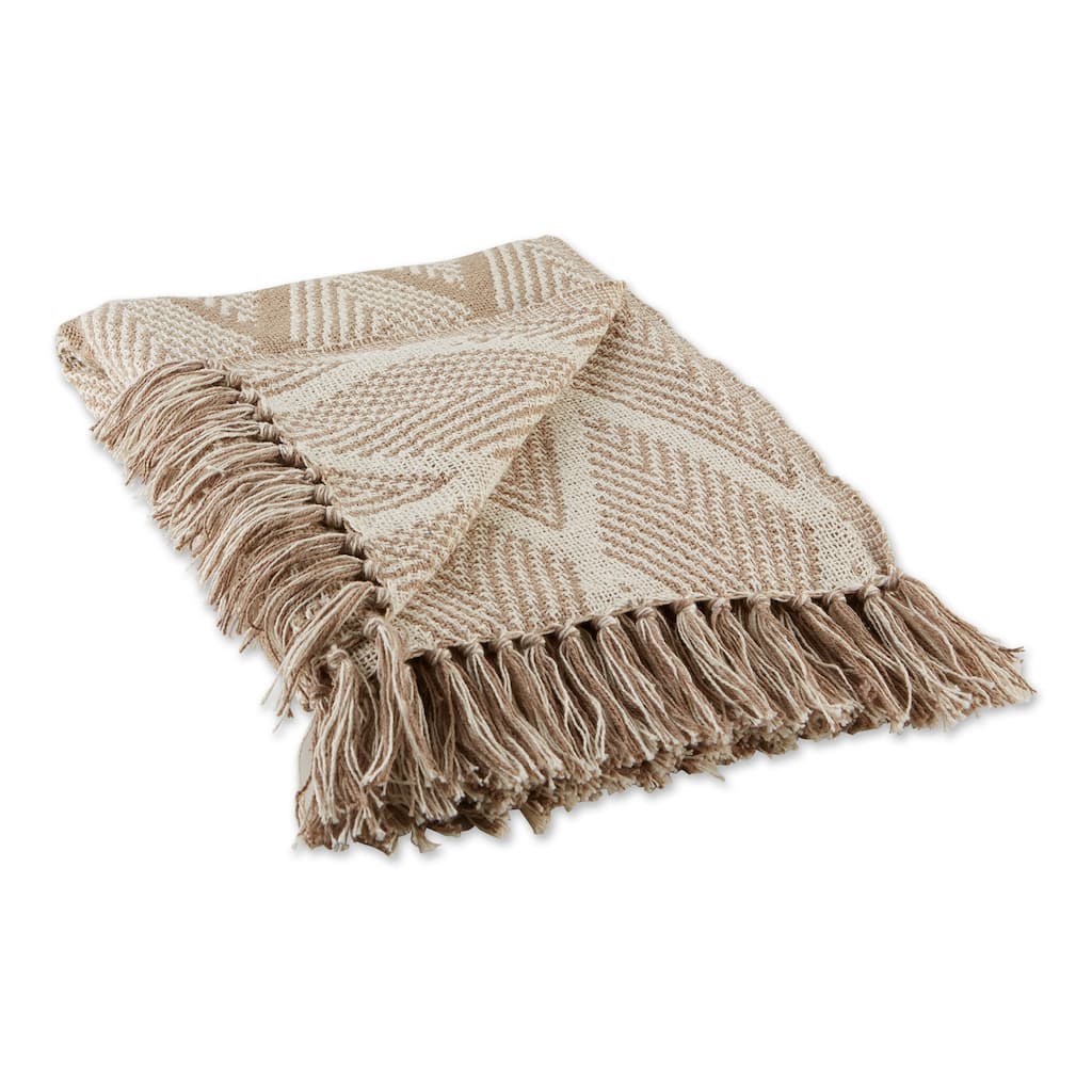 DII Natural Tone Multi Diamond Throw