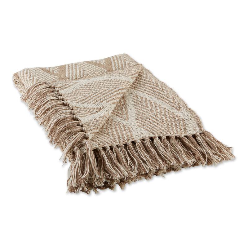DII Natural Tone Multi Diamond Throw