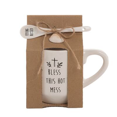BLESS THIS HOT MESS Mug with Spoon