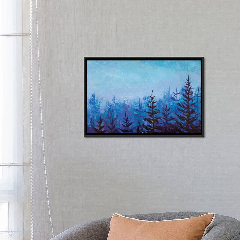 iCanvas "Dark Fir Trees In A Foggy Magical Forest" by Valery Rybakow Framed Canvas Print