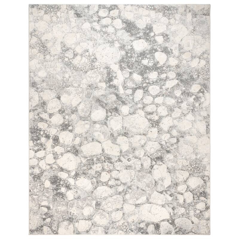 Gertmenian Blayne Polypropylene Modern Designer Geometric Floral Area Rug Collection - 6' 6" x 9' - Basalt - Rectangle