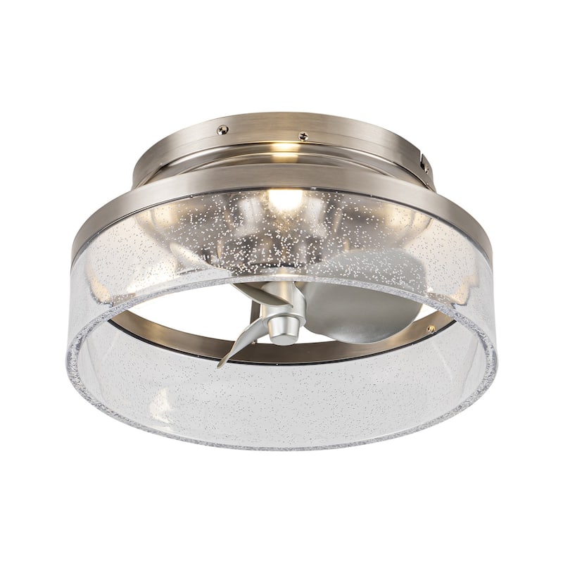 13" 3-Light Satin Nickel Flush Mount Ceiling Fan with Light