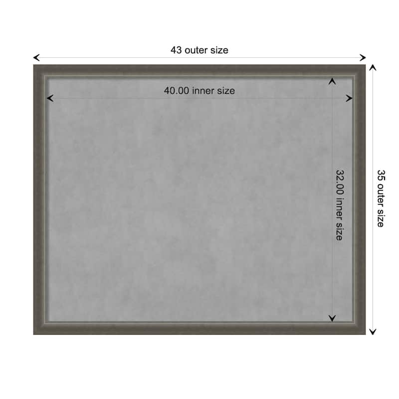 Amanti Art Domus Dark Silver Framed Magnetic Board - Board Size 40x32
