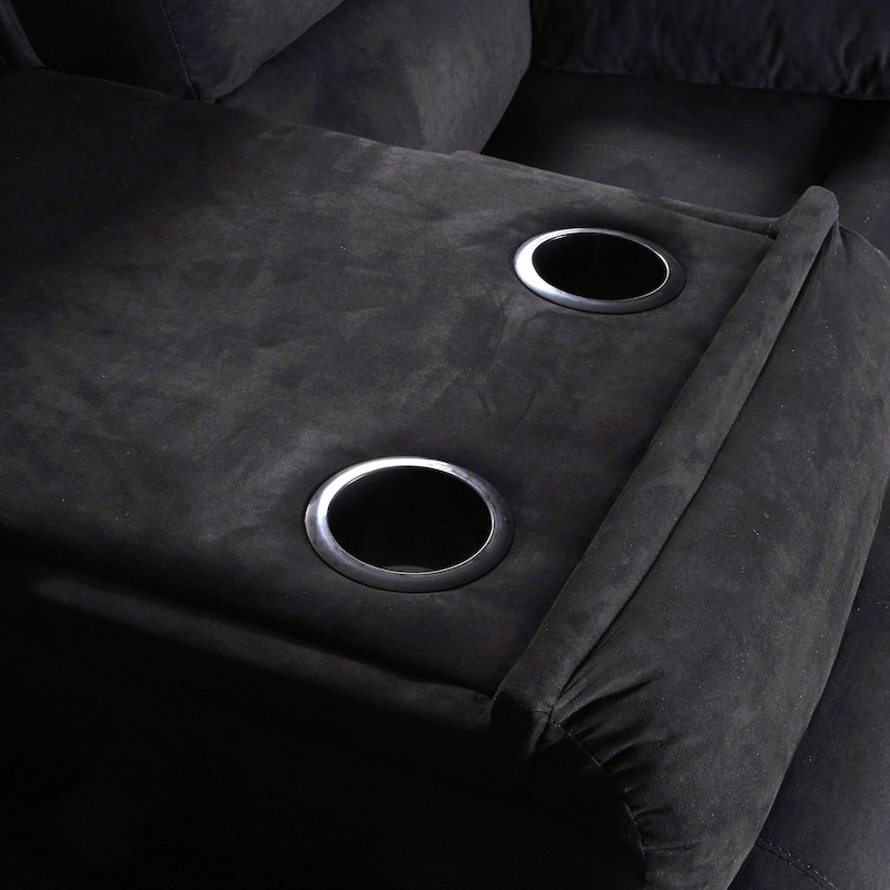2-Piece Suede Fabric Manual Reclining Living Room Sofa Set