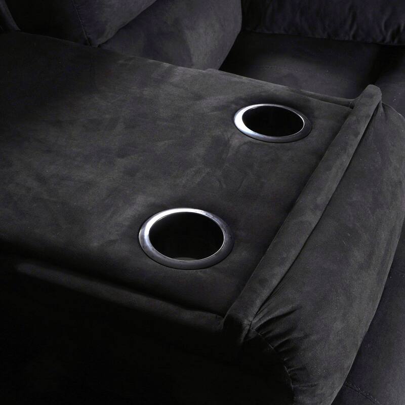 3 Piece Manual Reclining Livingroom Sofa Set with Dropdown Table, 2 Recliners and 1 Sofa