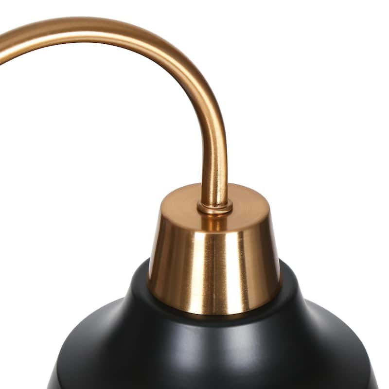 Mid-century Modern 5-Light Wheel Chandelier Black Gold Pendant for Dining Room Bedroom - Dia. 25.2" x H 22.4"