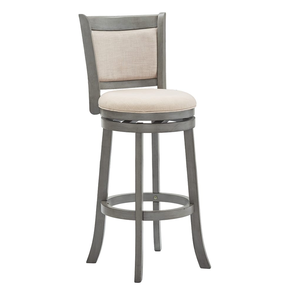 Verona Panel Back Linen Swivel 29-inch High Back Bar Stool by iNSPIRE Q Classic