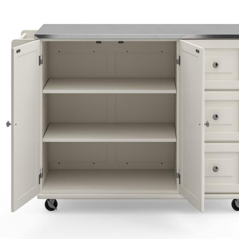 Dolly Madison Kitchen Cart with Stainless Steel Top by Homestyles