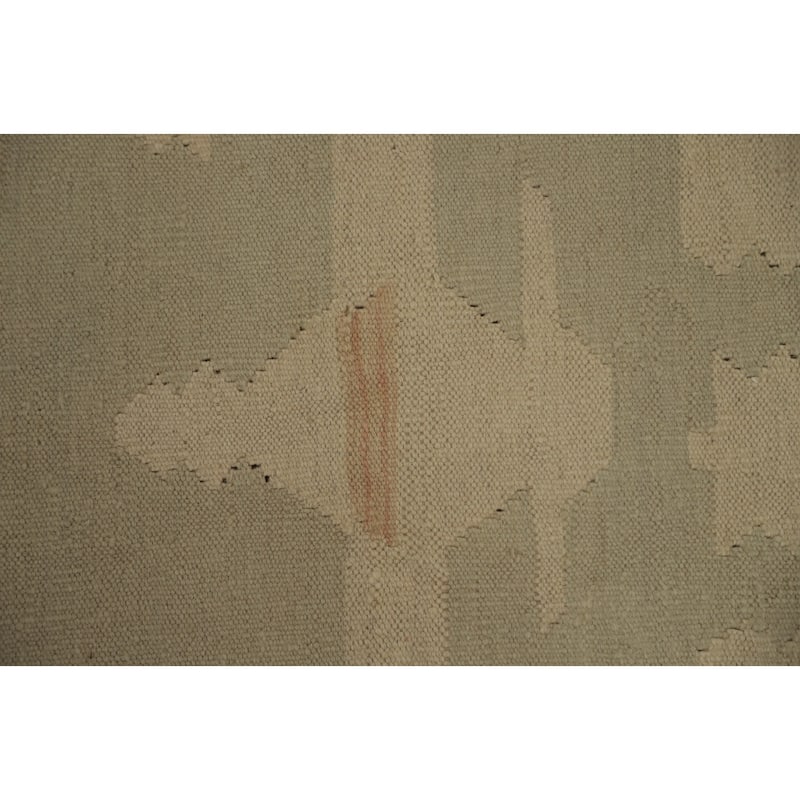 Hand Woven Oriental 100% Wool Carpet Southwestern Tribal Green Kilim Area Rug - 9' 9'' X 6' 8''