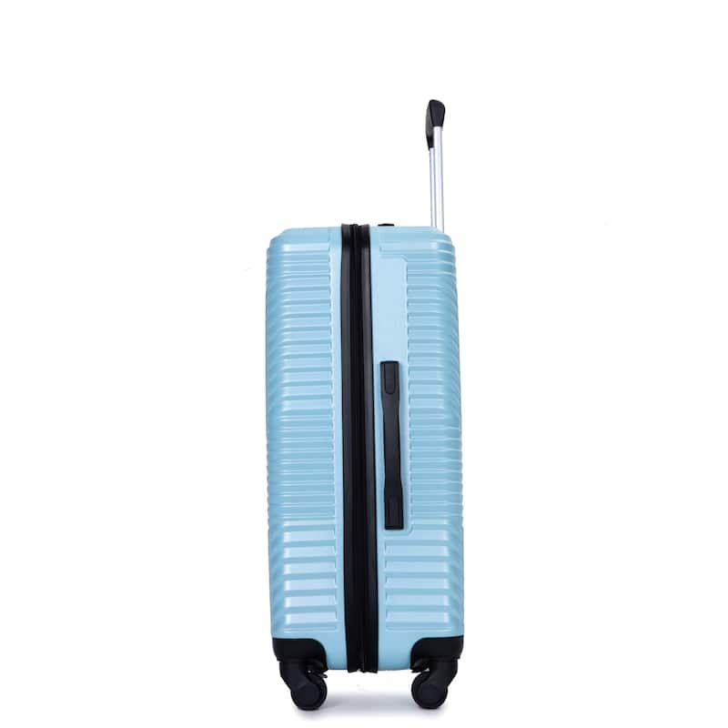 Merax 3 Piece ABS+PC Hardside Luggage Sets with Two Hooks and Spinner Wheels, for Family Travel