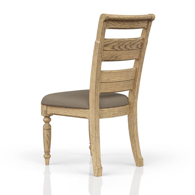 Ladder Back Side Chair - Whitewash Finish (Set of 2)