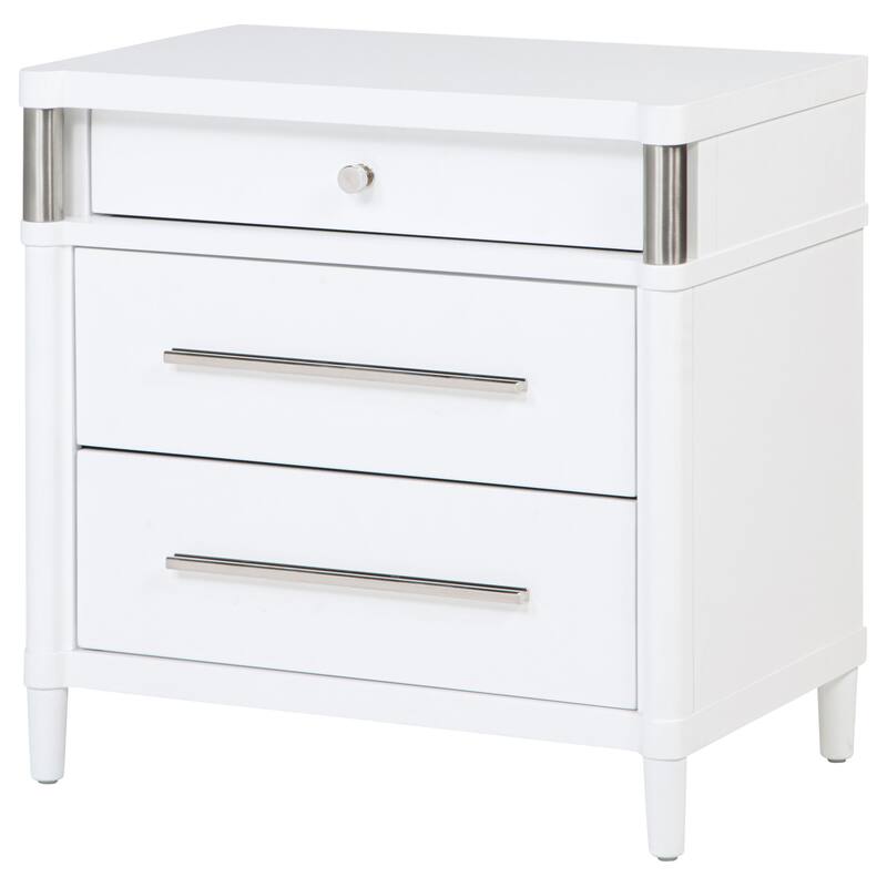 Gracemont 3-drawer Bedroom Nightstand Bedside Table White