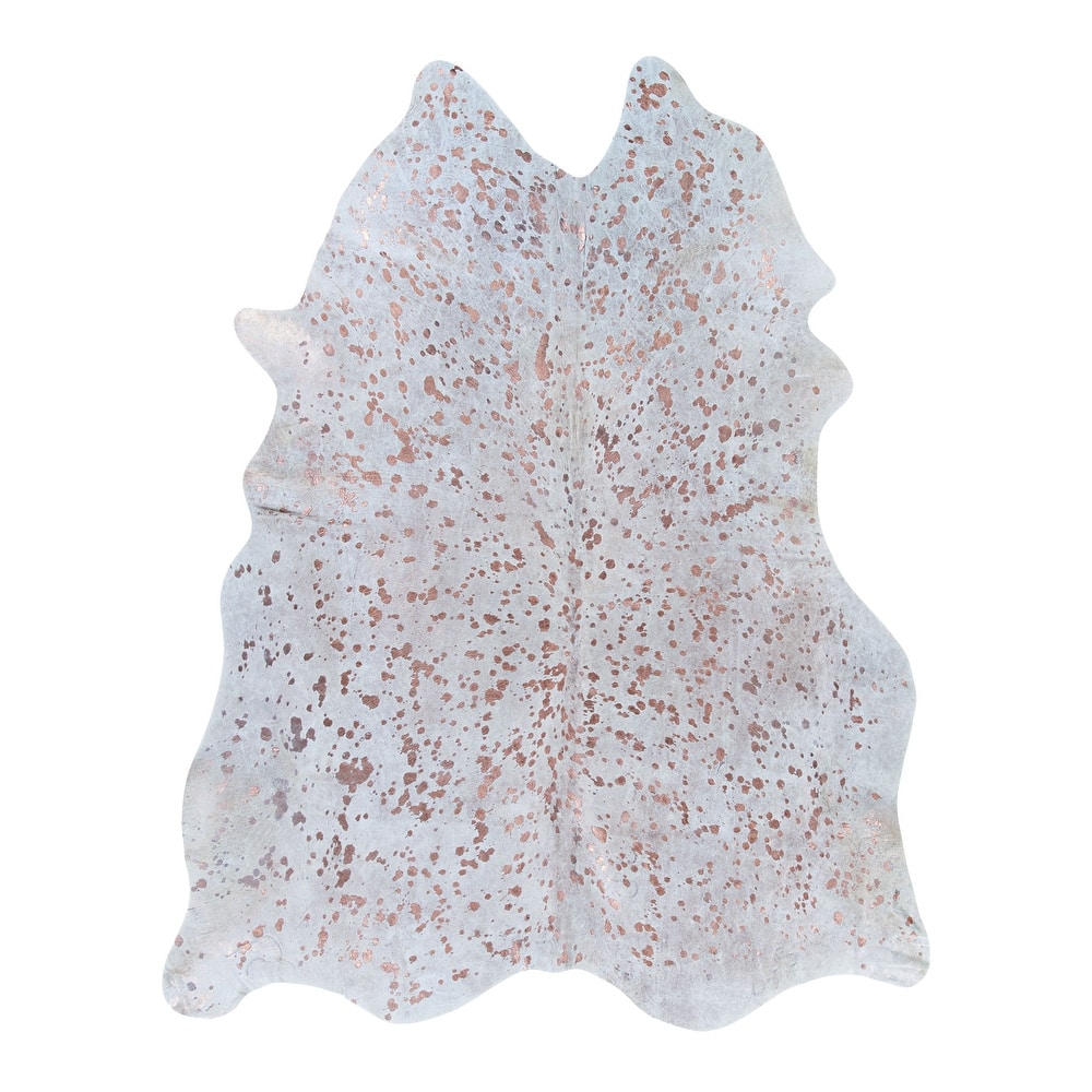 Handmade Vail Moonstone Cowhide Leather Area Rug - 7' x 7'4"