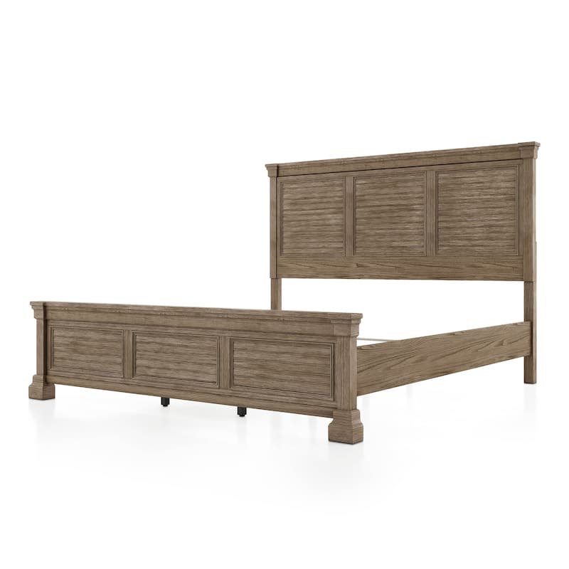 Furniture of America Wacine Weathered Grey Solid Wood Shuttered Panel Bed