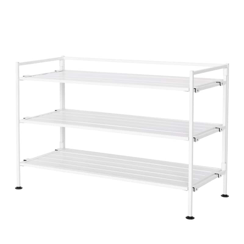 Seville Classics 3-Tier Stackable 9-Pair Resin Slat Shoe Rack