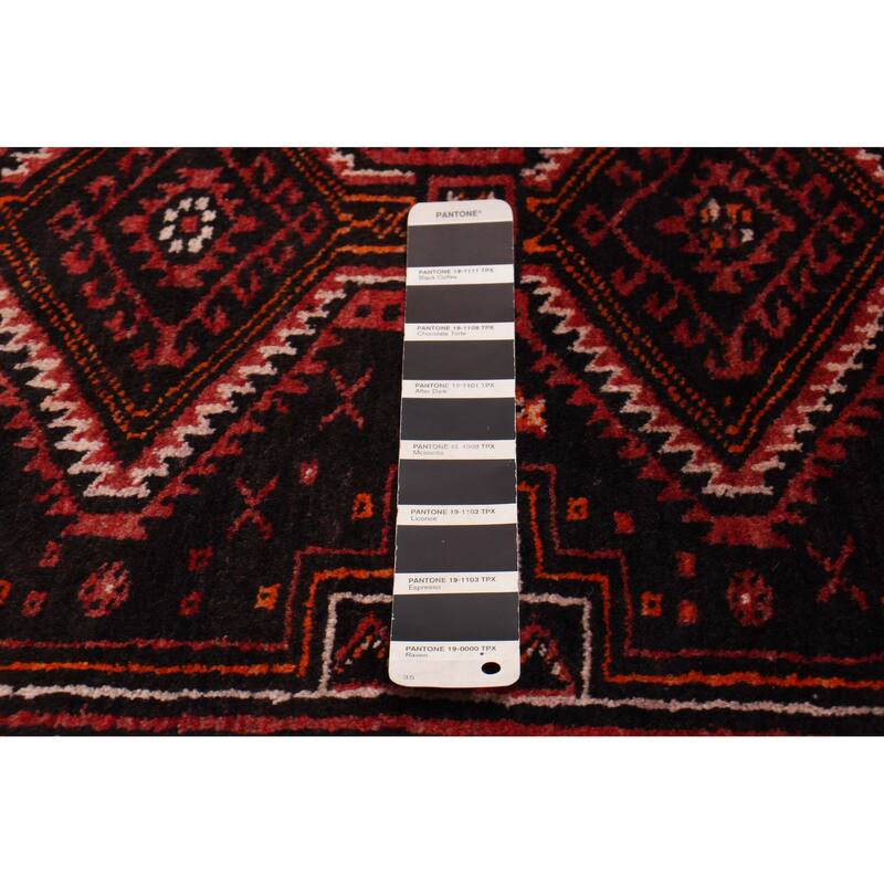 ECARPETGALLERY Hand-knotted Royal Baluch Black, Red Wool Rug - 3'2 x 6'5
