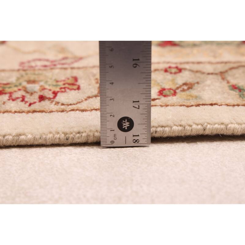 ECARPETGALLERY Hand-knotted Jamshidpour Ivory Silk, Wool Rug - 7'11 x 10'0