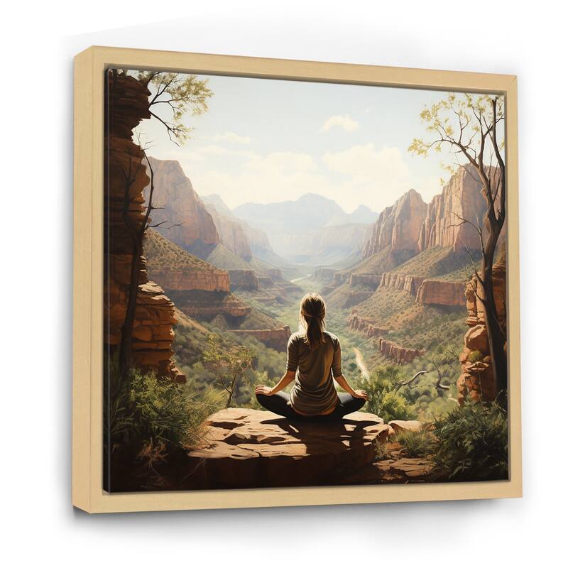 Designart "Yoga In Nature" Yoga Framed Canvas Print