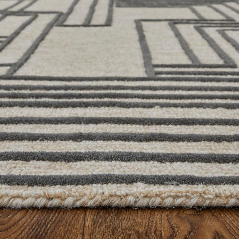 Grand Bazaar Warda Hand Tufted Geometric Modern Area Rug