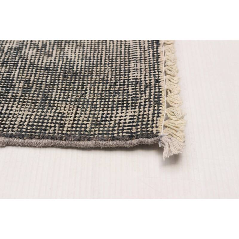 ECARPETGALLERY Hand-knotted Color Transition Dark Grey Wool Rug - 7'9 x 10'5