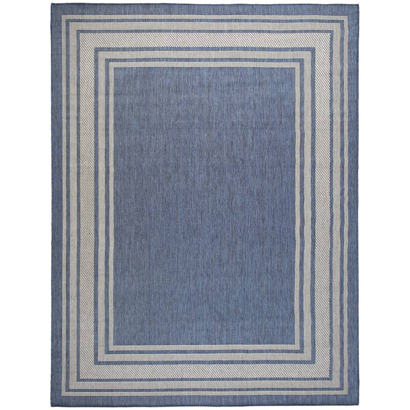 Nourison Horizon Indoor/Outdoor Geometric Area Rug - 8' x 10' - Denim