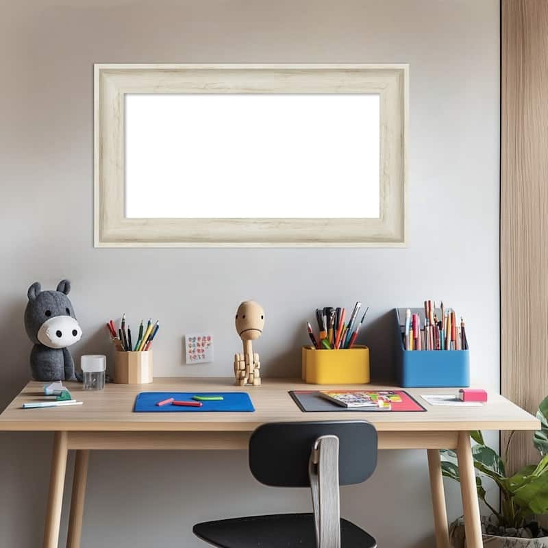 Amanti Art Regal Birch Cream Framed Dry Erase Magnetic Board