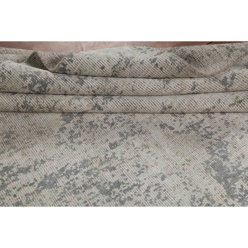 All-Over Abstract Indian Area Rug Hand-Knotted Wool Carpet - 8'0"x 11'5"