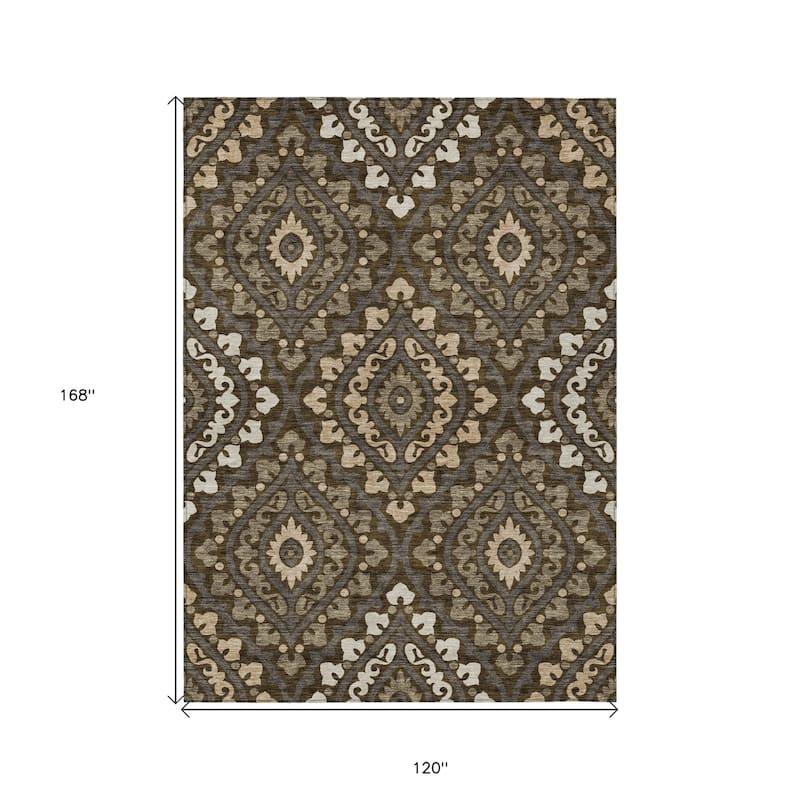 HomeRoots Floral Transitional Rectangle Outdoor Rug