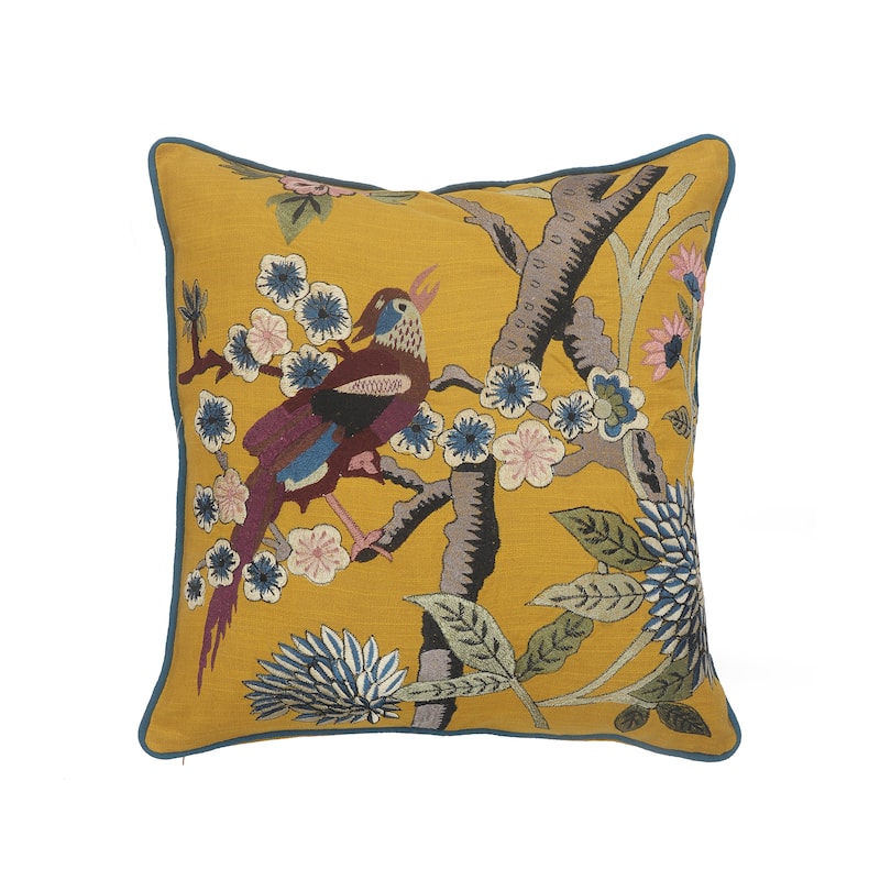 Sevita Yellow Bird of Paradise Throw Pillow