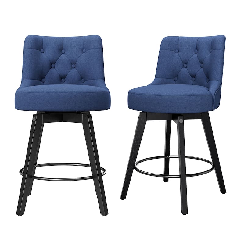 LUE BONA 26" Counter Height Bar Stools Swivel Bar stool with Backs - 26" H