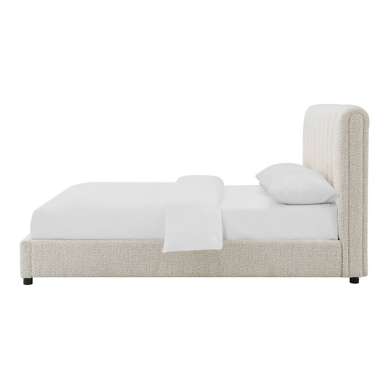 Furniture of America Lucinda Modern Boucle Fabric Platform Bed