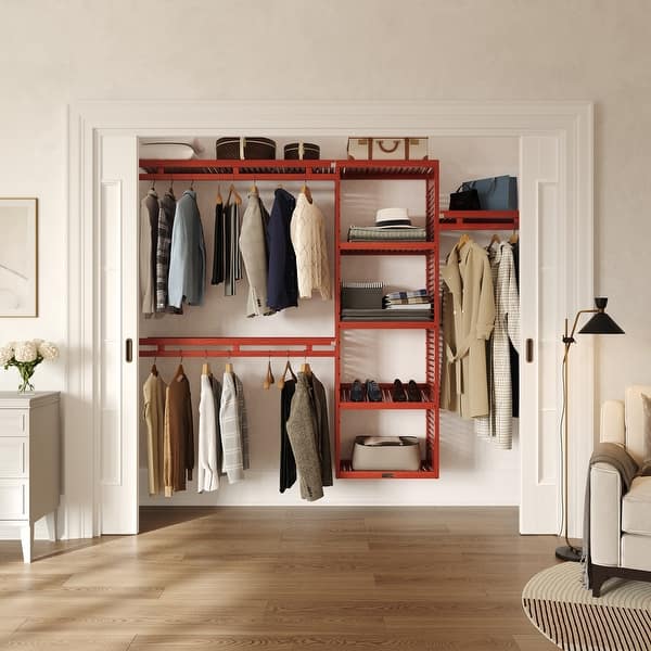 slide 2 of 12, John Louis Home 12in Deep Solid Wood Simplicity Organizer Red Mahogany