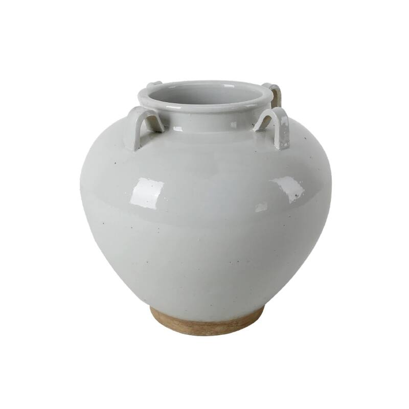 Artissance 14 in. Tall Off White Porcelain Clara Vase with Four Handles