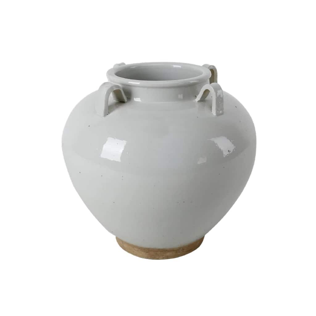 Artissance 14 in. Tall Off White Porcelain Clara Vase with Four Handles