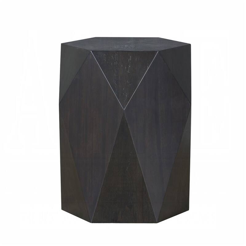 Wooden End Table with Diamond Shape - Black