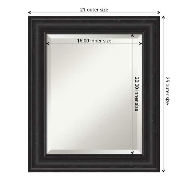 dimension image slide 1 of 5, Beveled Bathroom Wall Mirror - Shipwreck Black Frame