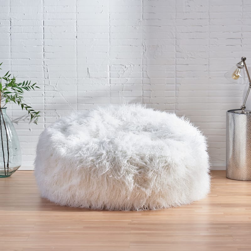 Lachlan Glam Faux Fur Bean Bag Chair by Christopher Knight Home