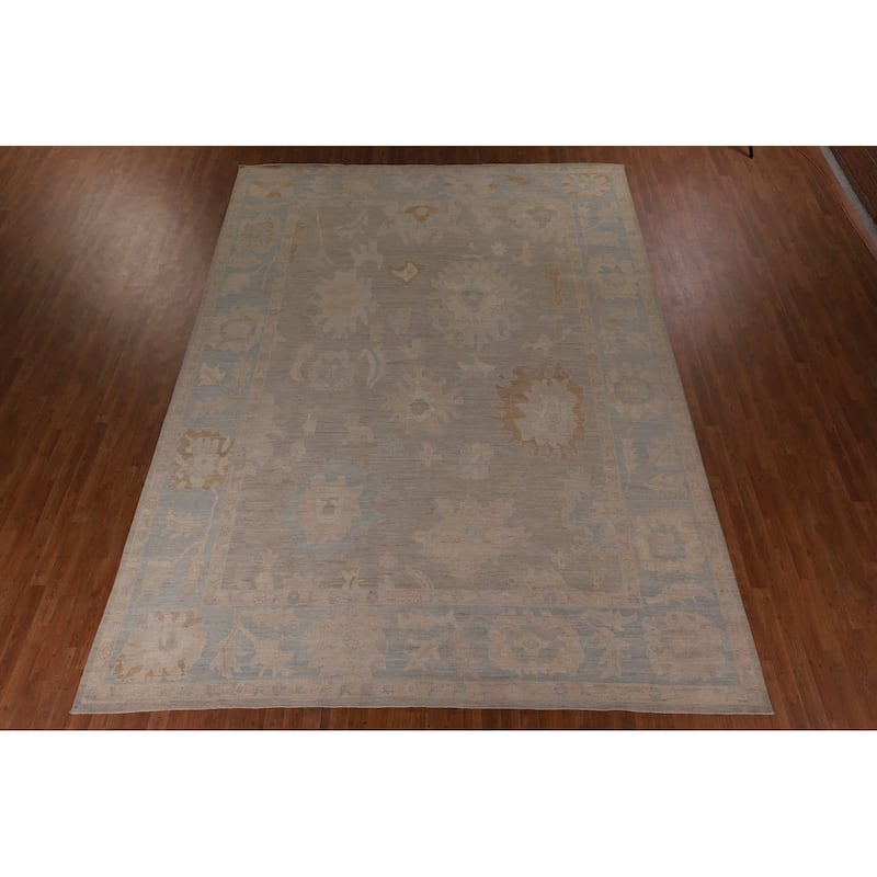 Vegetable Dye Oushak Oriental Large Area Rug Handmade Wool Carpet - 10'1" x 13'10"
