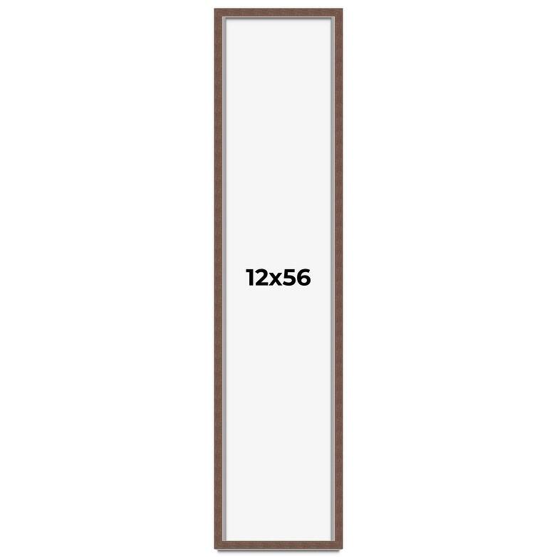 12x56 Shadow Box Frame Brown | 1.125 inches Deep Real Wood Rustic
